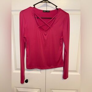 Women's Pink Long Sleeve Top